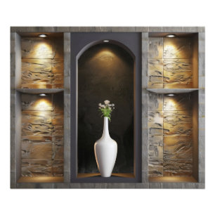 Elegant Wall Fake Shelves Photo Print