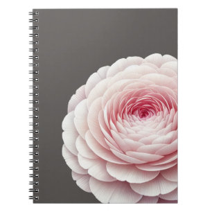 Elegant Warm Charcoal Blush Floral Botanical Notebook