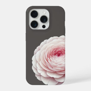 Elegant Warm Charcoal Blush Floral iPhone 15 Pro Case