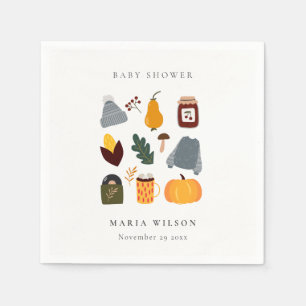 Elegant Warm Cozy Autumn Essential Baby Shower Napkin