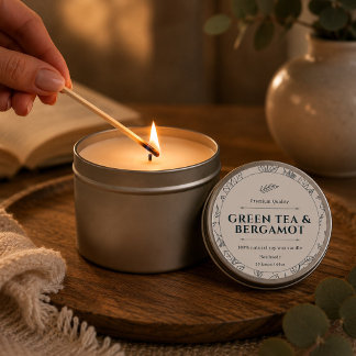 Elegant Warm Milky Creamy Botanic Candle Classic Round Sticker