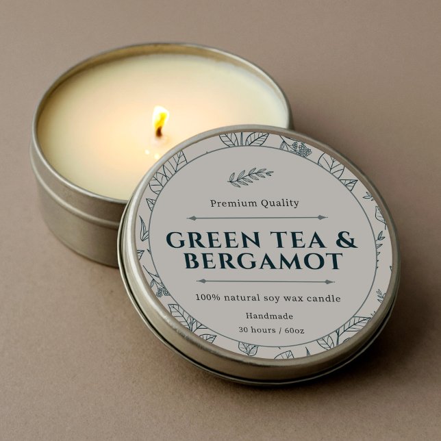 Elegant Warm Milky Creamy Botanic Candle  Classic Round Sticker (Elegant Warm Milky Creamy Botanic Candle Labels )