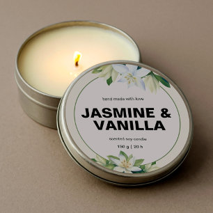Elegant Warm Milky Creamy Botanic Candle Labels 