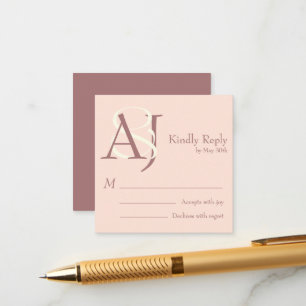 Elegant Warm Pinkish Earth Tones Wedding Return Enclosure Card