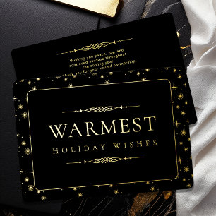 Elegant Warmest Holiday Wishes Business Gold Foil 