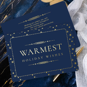 Elegant Warmest Holiday Wishes Navy Business