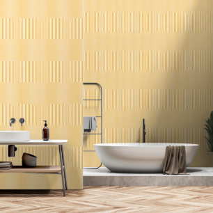 Elegant Warn Mustard Yellow Vertical Stripes Wallpaper