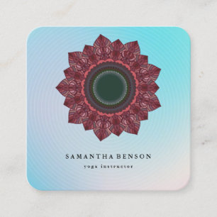 Elegant Water Color Lotus Flower Logo Yoga Busines Square Business Card
