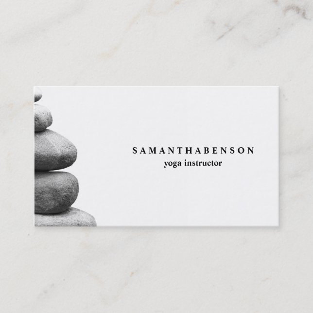 Elegant Water Colour Logo Zen Yoga Healing Health Business Card (Front)