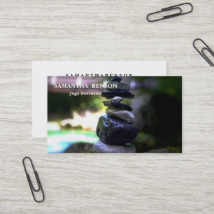 Elegant Water Colour Logo Zen Yoga Healing Health Business Card