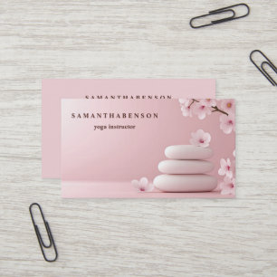 Elegant Water Colour Logo Zen Yoga Healing Health Business Card