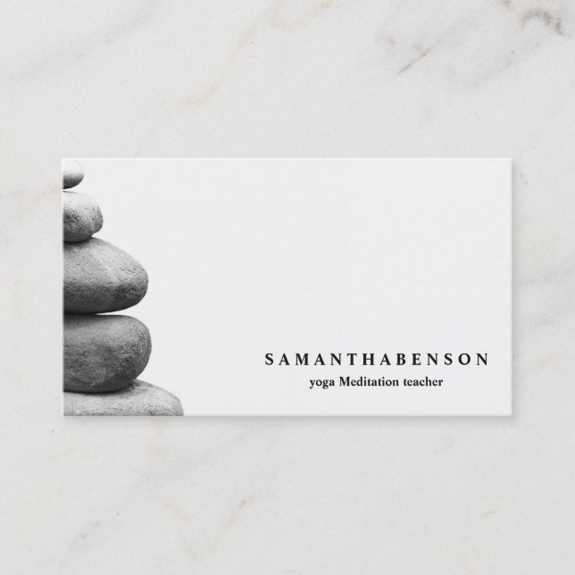 Elegant Water Colour Logo Zen Yoga Healing Health Business Card (Front)
