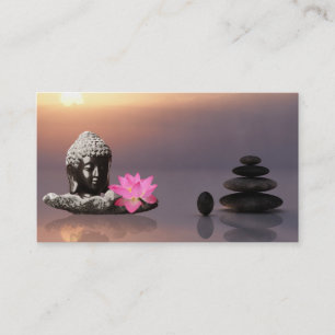 Elegant Water Colour Logo Zen Yoga Healing Health Business Card