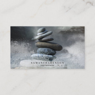 Elegant Water Colour Logo Zen Yoga Healing Health Business Card