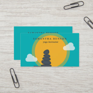 Elegant Water Colour Logo Zen Yoga Healing Health Business Card