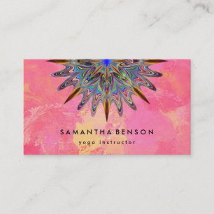 Elegant Water Colour Lotus Flower Logo Yoga Busine Business Card
