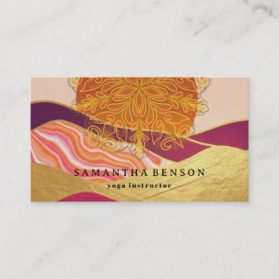 Elegant Water Colour Lotus Flower Logo Yoga Busine Business Card