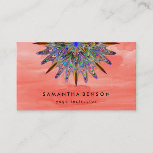 Elegant Water Colour Lotus Flower Logo Yoga Business Card