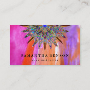 Elegant Water Colour Lotus Flower Logo Yoga Business Card