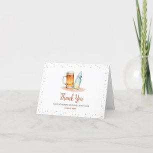 Elegant Watercolor A Baby is Brewing Baby Shower Thank You Card