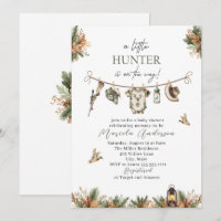 Elegant Watercolor A little Hunter Baby Shower