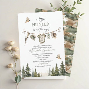 Elegant Watercolor A  little Hunter  Baby Shower Invitation