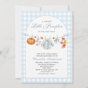 Elegant Watercolor A little pumpkin is on the way Invitation