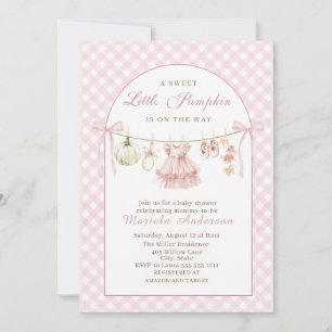 Elegant Watercolor A  little pumpkin is on the way Invitation