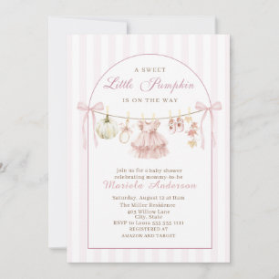 Elegant Watercolor A  little pumpkin is on the way Invitation