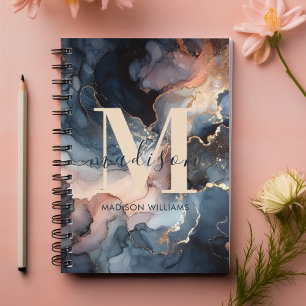 Elegant Watercolor Abstract Marble Monogram  Planner