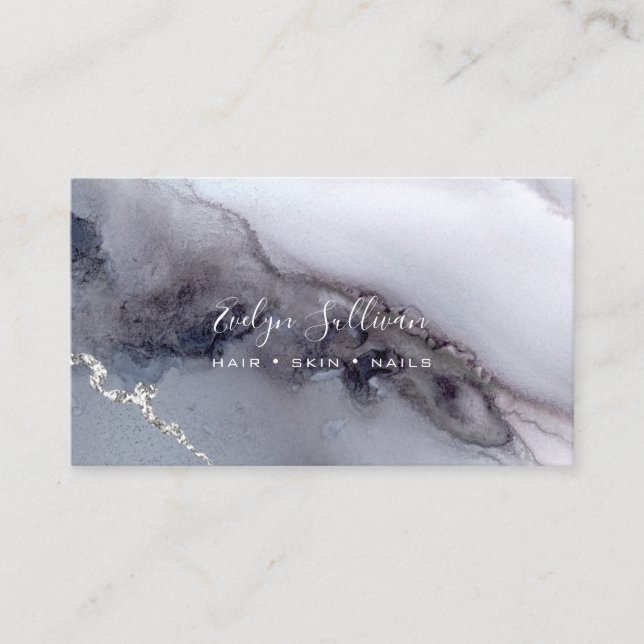 elegant watercolor agate background business card (Front)