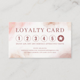 Elegant Watercolor Alcohol Ink Loyalty Card