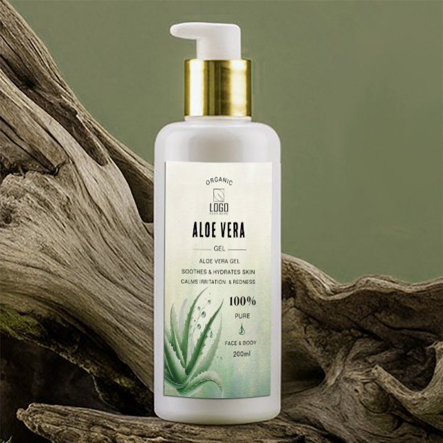 Elegant Watercolor Aloe Vera Label Design (Elegant watercolor design reflecting purity and nature 🌿✨ #LabelDesign #AloeVera #Watercolorplant)