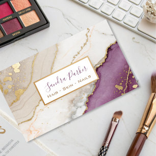 elegant watercolor and faux gold foil  business card