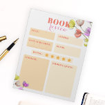 Elegant Watercolor and Ink Flowers Book Review Notepad<br><div class="desc">Introducing our customisable book review notepad, the perfect companion for every book lover. This notepad is designed to capture your thoughts and reflections as you journey through each book. The notepad features sections for the Title, Author, Date of Reading, Genre, Rating, Summary, and Favourite Quote. Each section is set against...</div>