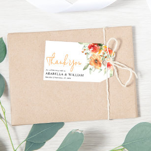Elegant Watercolor Apricot Floral Gift Tags