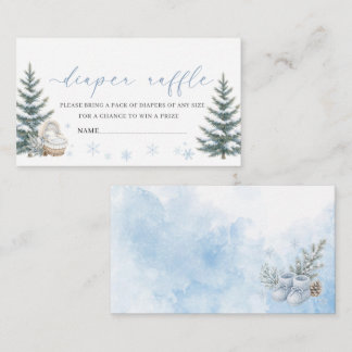 Elegant Watercolor arctic animals baby shower diap Enclosure Card