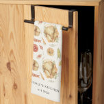Elegant Watercolor Autumn Fall Turkey Thanksgiving Tea Towel<br><div class="desc">A modern and elegant rustic thanksgiving kitchen towel featuring hand-painted pumpkin pie,  cranberry sauce,  baked turkey,  vegetables,  traditional dishes and table setting elements. Perfect as a gift for Mum,  aunt,  sister,  or someone who loves to cook for Thanksgiving.</div>