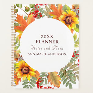 Elegant Watercolor Autumn Floral Planner