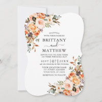 Elegant Watercolor Autumn Floral Wedding