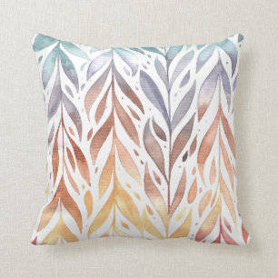 Elegant Watercolor Autumn Leaves   Throw Pillow