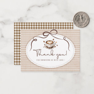 Elegant Watercolor Baby brewing coffFlat Note Card