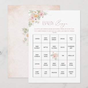 Elegant Watercolor Baby in Bloom Floral Baby Showe Holiday Card