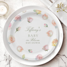 Elegant Watercolor Baby In Bloom Girl Baby Shower