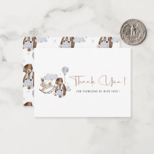 Elegant Watercolor Bear Teddy  Baby shower Card