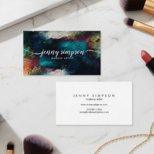 Elegant Watercolor Beauty Script Calligraphy Business Card