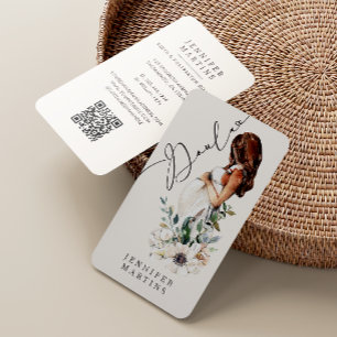 Elegant Watercolor Birth & Postpartum Doula Business Card