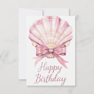 Elegant Watercolor Birthday Card with Scalloped