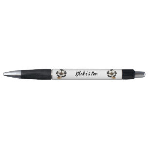 Elegant Watercolor Black Floral Name