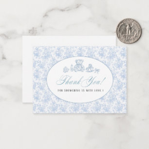 Elegant Watercolor Blue Bow Toys  Baby shower Card